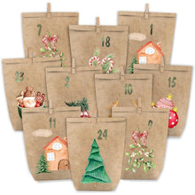 Adventskalender zum Selbstbefüllen, 24 Geschenktüten