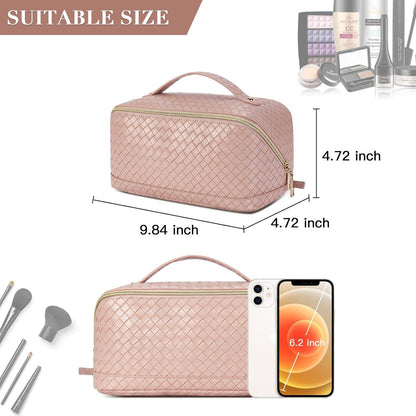 Kulturbeutel Damen PU-Leder Reise-Kosmetiktasche Make-up Tasche