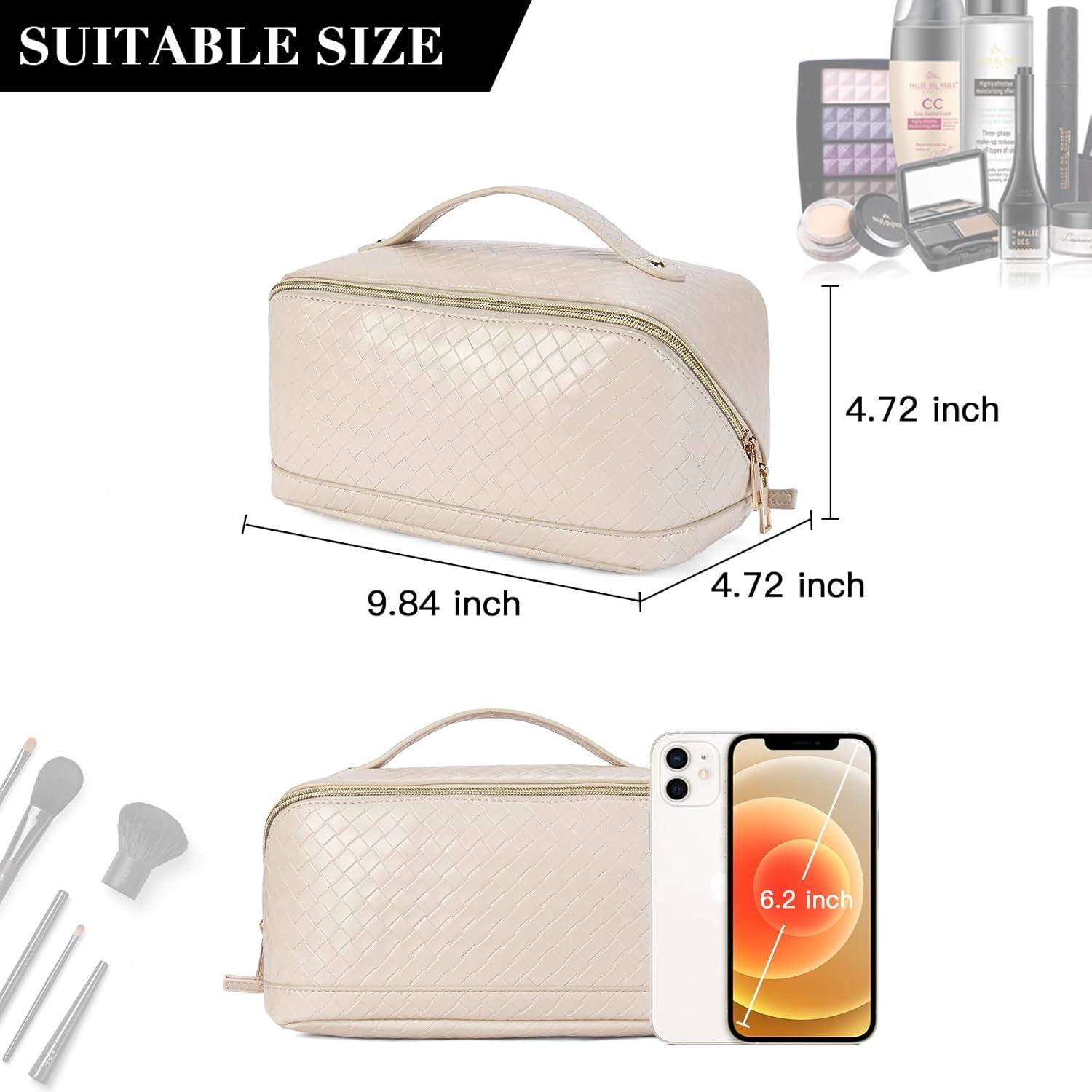 Kulturbeutel Damen PU-Leder Reise Make-up Tasche Waschtasche Organizer