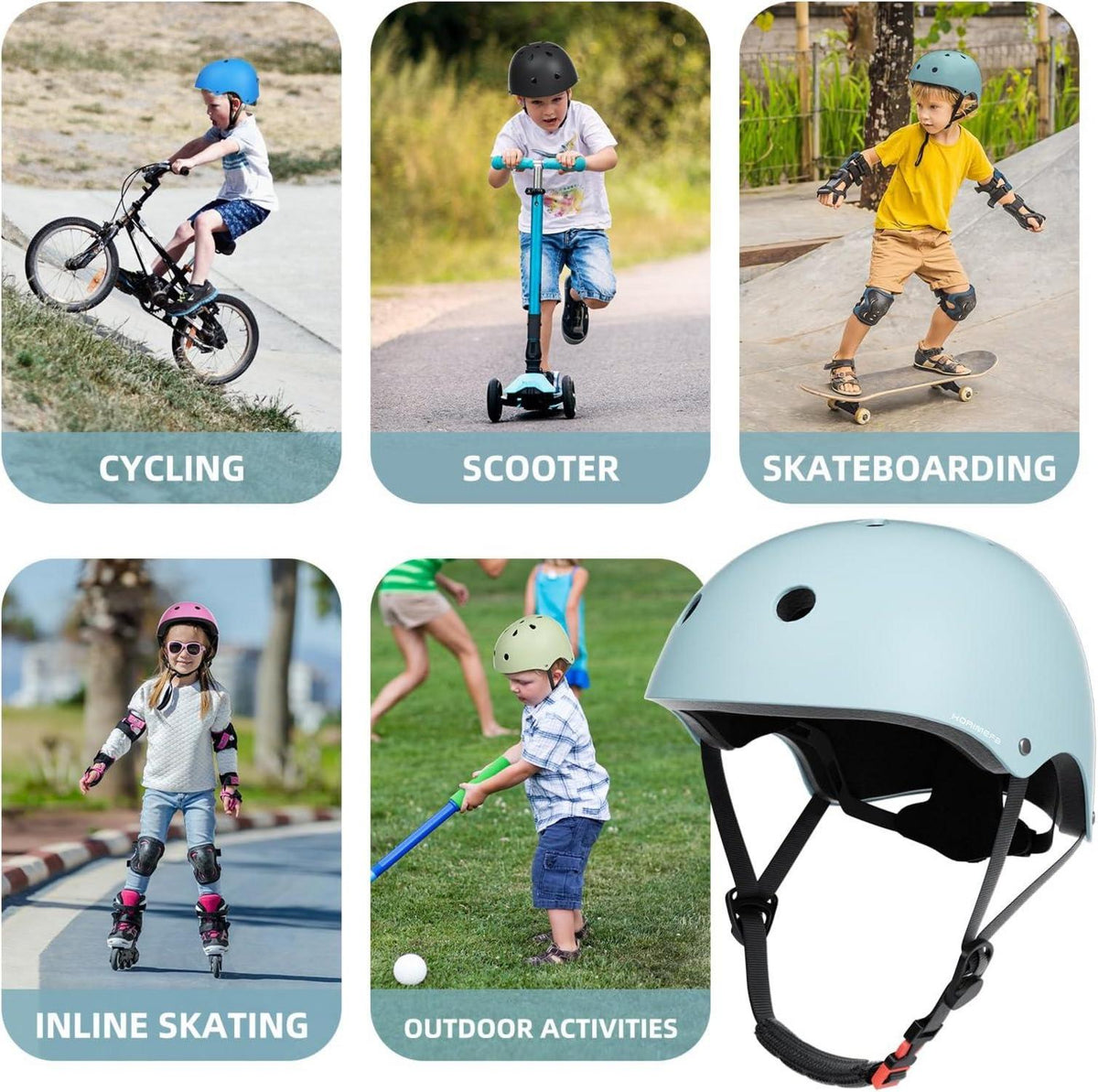 KORIMEFA Kinder Fahrradhelm Skaterhelm verstellbar 3-13 Jahre CE-Zertifizierung