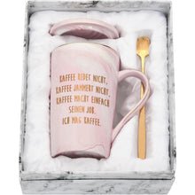 Kaffeetasse mit Spruch, Rosa Marmor, 400ml, Geschenk für Kollegen