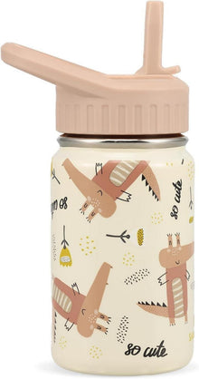 Trinkflasche Kinder Edelstahl 350ml Strohhalm Auslaufsicher