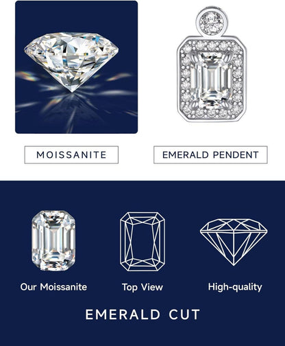 925 Silberkette Damen 1 Karat Moissanite Anhänger Halskette Diamant