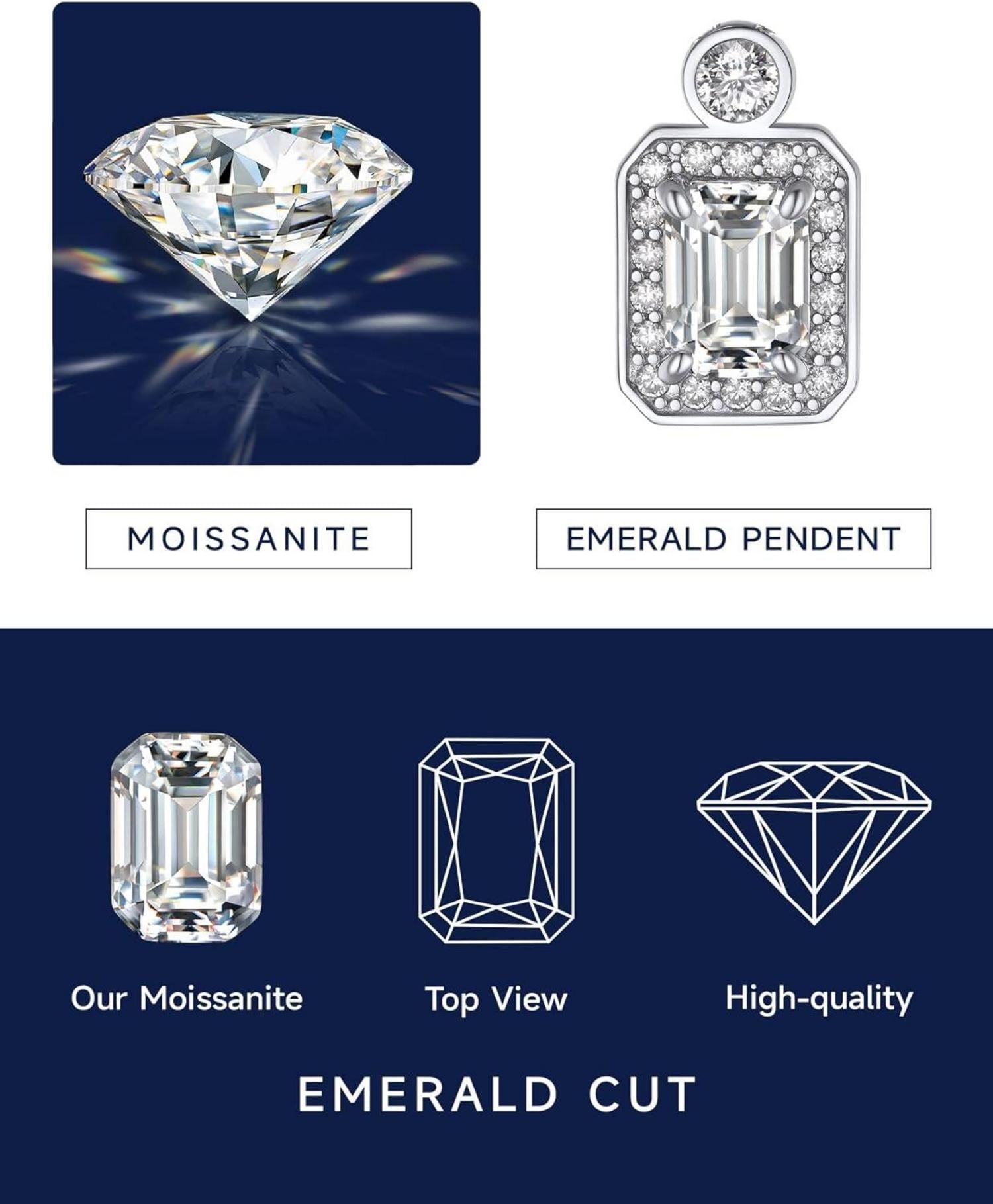 925 Silberkette Damen 1 Karat Moissanite Anhänger Halskette Diamant