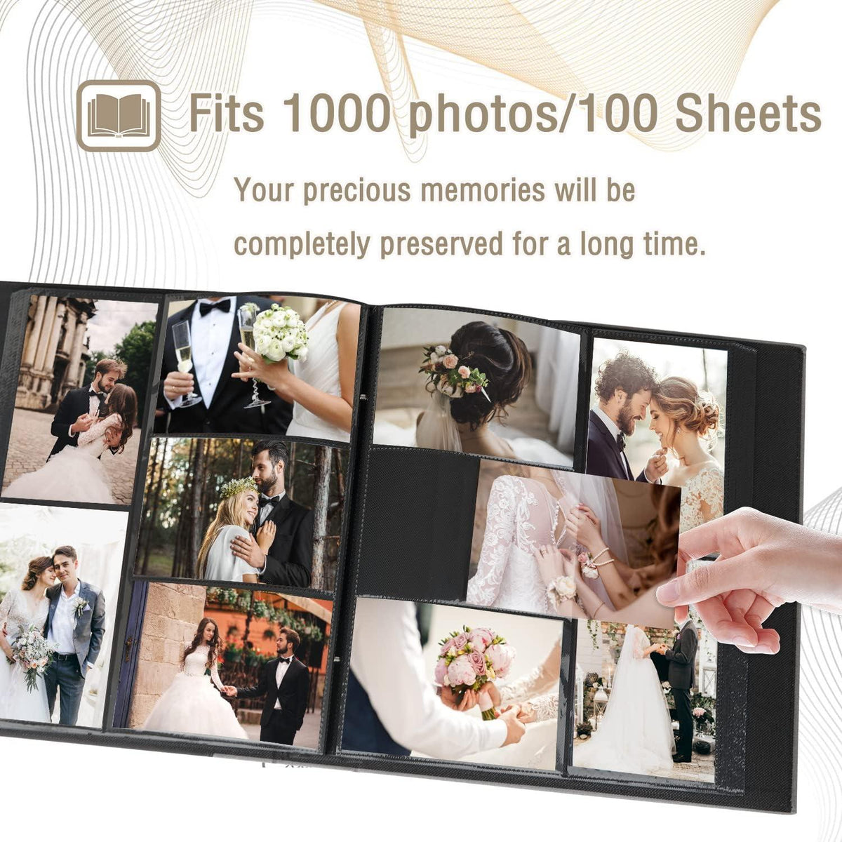 Miaikoe Fotoalbum 15,2x10,2 cm 1000 Taschen Einsteckalbum Familienhochzeit Jahrestag