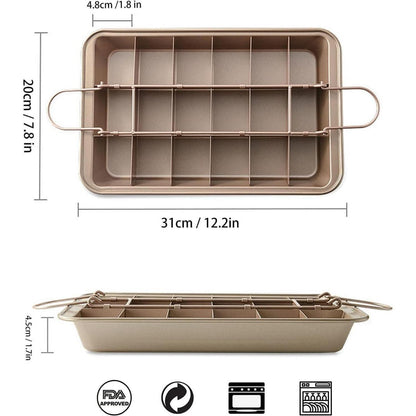 Brownie Backform mit Trennwänden – 18 Portionen