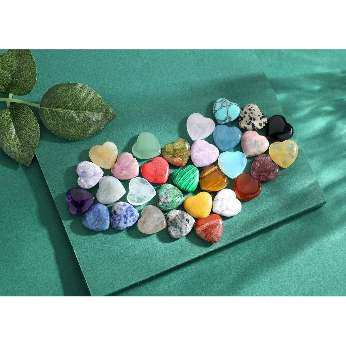 30 Heilkristalle Herz Set für Liebe & Wohlbefinden