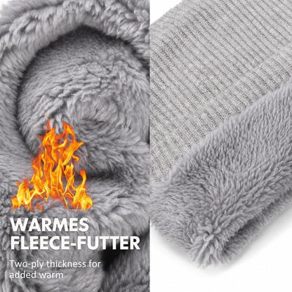 Loop Schal Damen Herren Winter Schlauchschal Unisex Warm Schwarz+Hellgrau