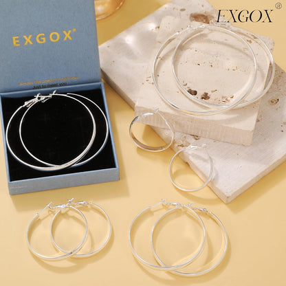 Silber Creolen 925 Damen - Vergoldet, Groß, Verschiedene Größen