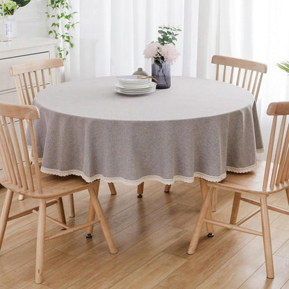 Runde Baumwollleinen Tischdecke 280 cm – Hellgrau