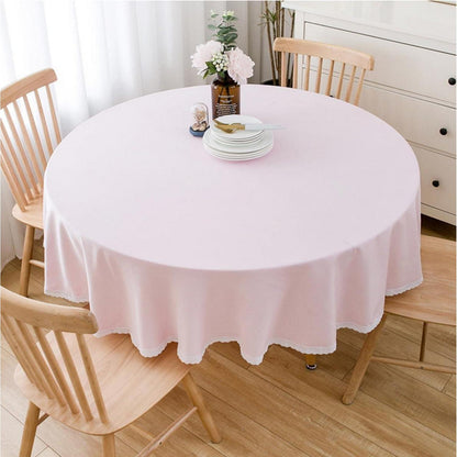 Runde Baumwollleinen Tischdecke Rosa 240 cm – Schutz & Stil