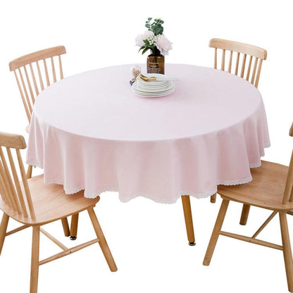 Runde Baumwollleinen Tischdecke Rosa 280 cm – Schutz & Stil
