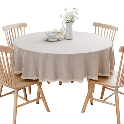 Runde Baumwollleinen Tischdecke Kaki 280 cm – Schutz & Stil