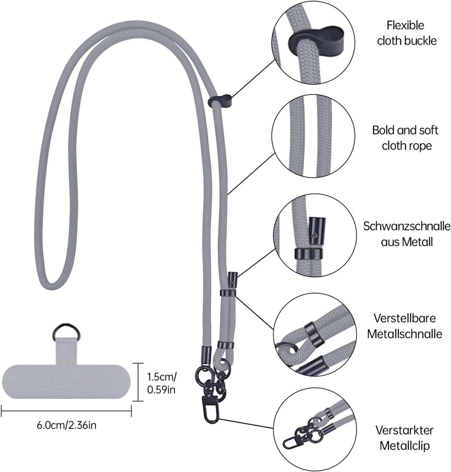 Handykette zum Umhängen, Nylon Kette für jedes Handy, Outdoor - Stilvoll und
