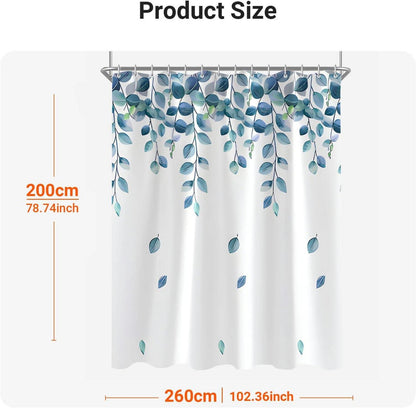 Duschvorhang 260x200cm Grün Blätter Pflanze Antischimmel
