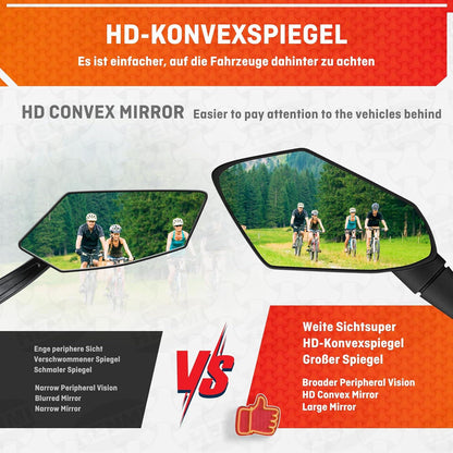 HENMI Fahrradspiegel für E-Bike Links HD Konvexspiegel