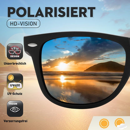 Sonnenbrille-Herren-Damen-Polarisiert-Rechteckig-UV400-Schutz-Vintage
