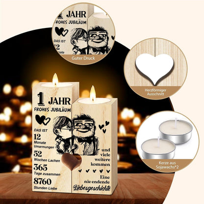 Holz Kerzenständer 1. Hochzeitstag Geschenk für Paare