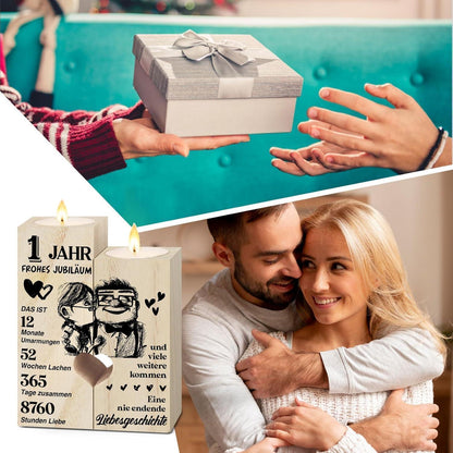 Holz Kerzenständer 1. Hochzeitstag Geschenk für Paare