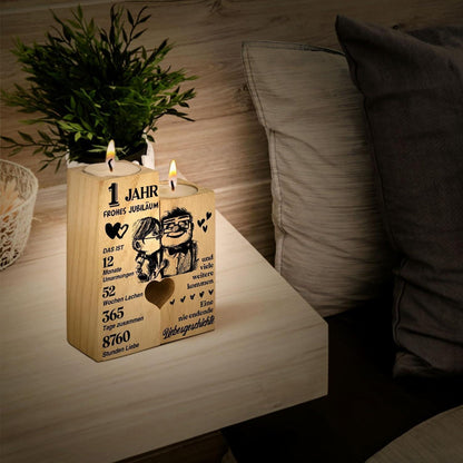 Holz Kerzenständer 1. Hochzeitstag Geschenk für Paare