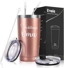 Livole Oma Geschenkideen 600ml Isolierter Kaffeebecher