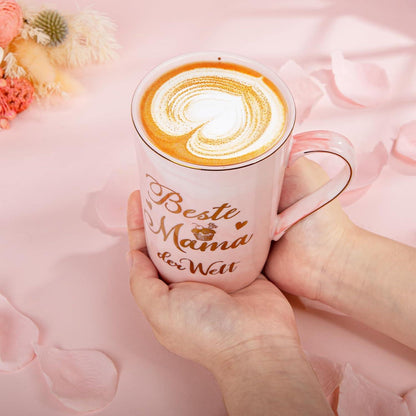 Mama Geburtstagsgeschenk Set - Rosa Tasse, Duftkerze, Badesalz