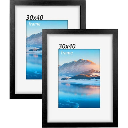 30x40 cm Bilderrahmen Set 2 Stück Schwarz Fotorahmen für A4