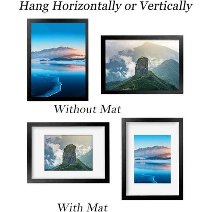 30x40 cm Bilderrahmen Set 2 Stück Schwarz Fotorahmen für A4