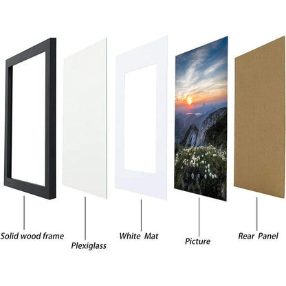 30x40 cm Bilderrahmen Set 2 Stück Schwarz Fotorahmen für A4