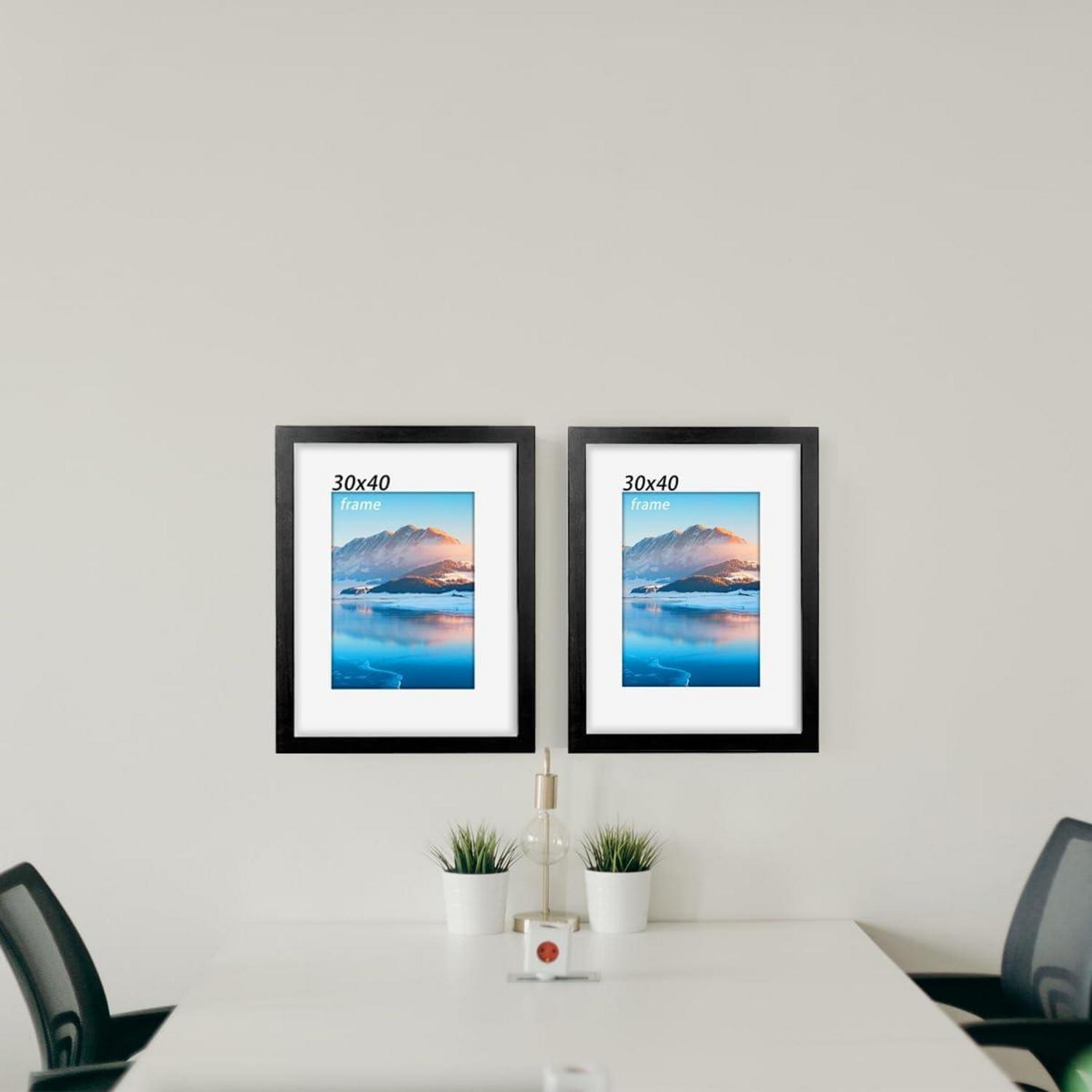 30x40 cm Bilderrahmen 2er Set Schwarz für A4 Fotos