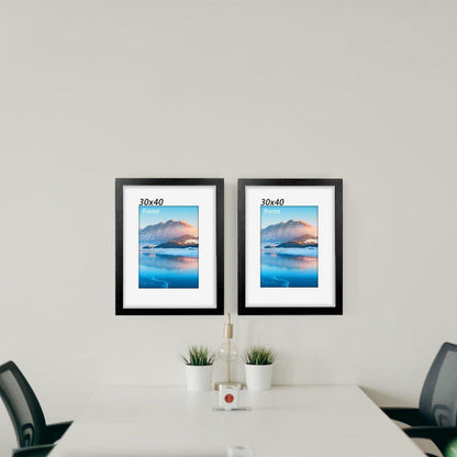 30x40 cm Bilderrahmen 2er Set Schwarz für A4 Fotos