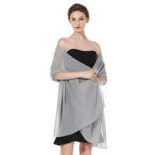 Chiffon Stola Damen Festlich Silbergrau - Elegante Schultertuch