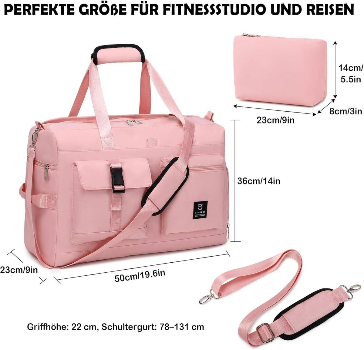 Sporttasche Damen Reisetasche Weekender Gym Bag mit Nassfach