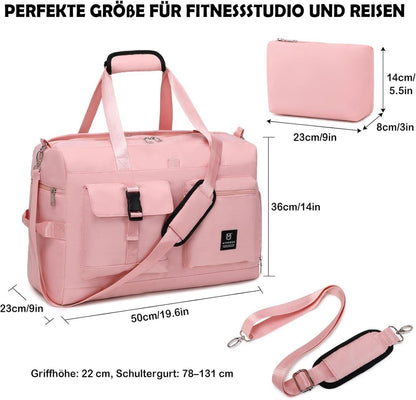Sporttasche Damen Reisetasche Weekender Gym Bag mit Nassfach