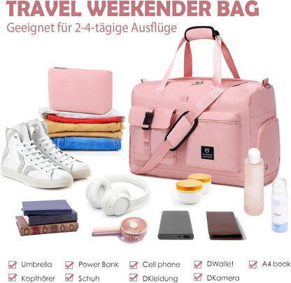 Sporttasche Damen Weekender Handgepäck Reisetasche Fitnesstasche Yoga Schwimmtasche