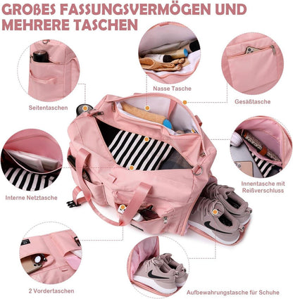 Sporttasche Damen Weekender Reisetasche Gym Duffel Bag Fitness Yoga