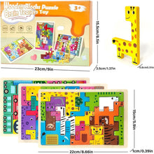 Tetris Puzzle 3 Stück Set Holzspielzeug Montessori 2 3 4 Jahre Lernspielzeug