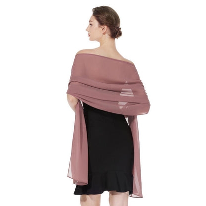 Chiffon Schal Stola Damen Festlich Elegant Zimtrose