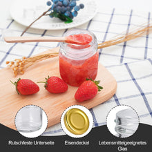 24 Kleine Einmachgläser 40ml mit Etiketten Stift Luftdicht