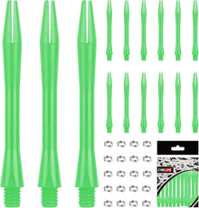 15er-Pack CyeeLife Dart-Schäfte mit O-Ringen - Dart Zubehör Grün