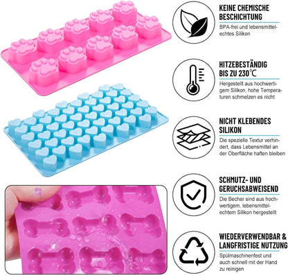 Backmatte Hundekekse Silikonform für Hundeleckerlies, 9-teiliges Set