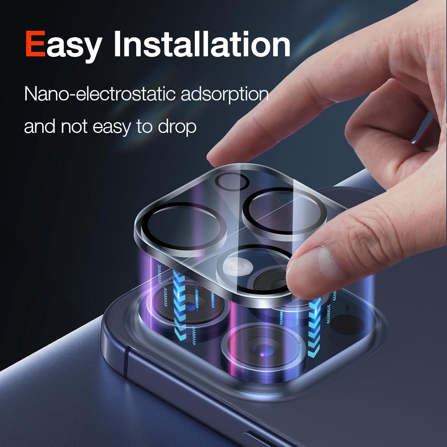 3er Set Kameraschutz Folie für iPhone 15 Pro/ 15 Pro Max
