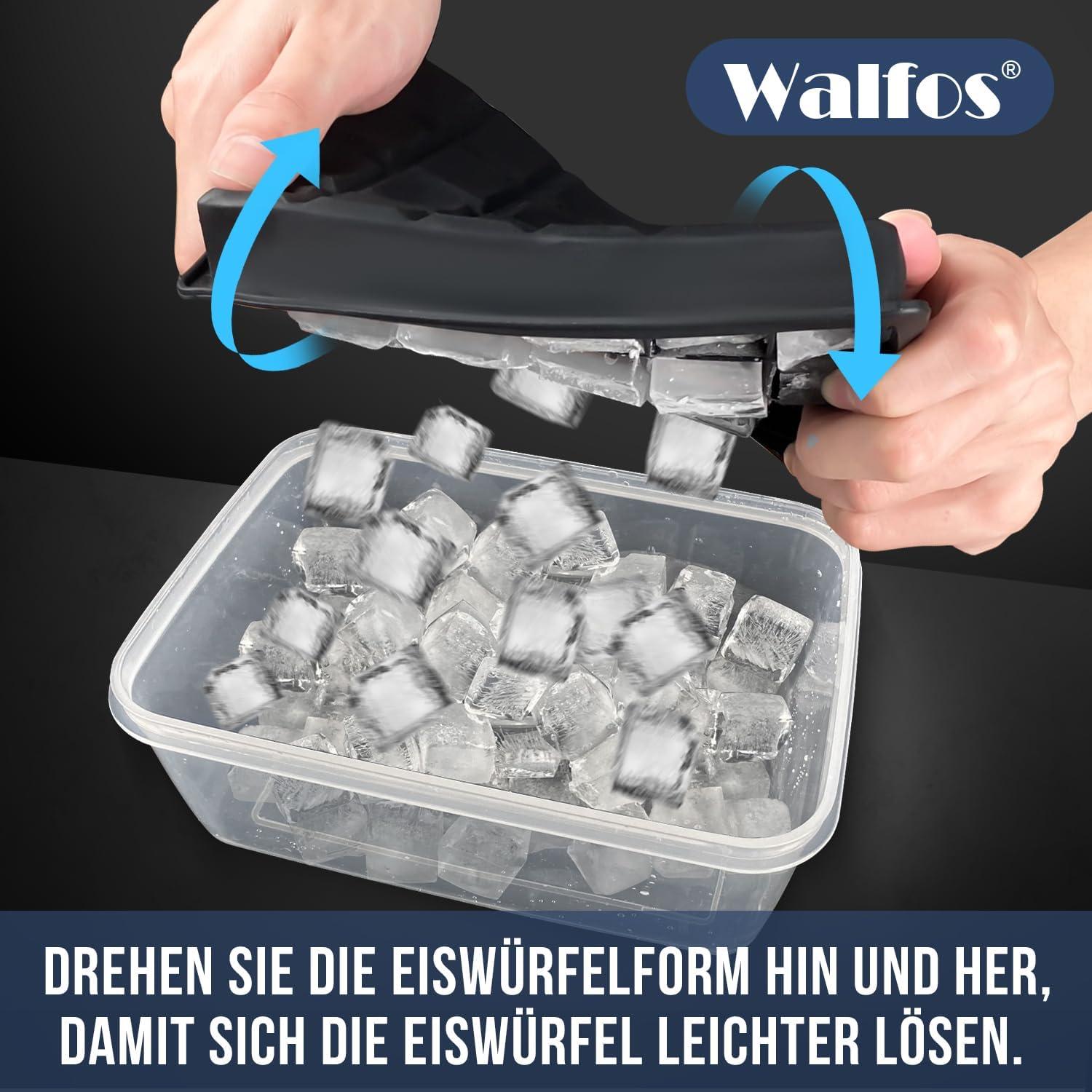 Eiswürfelform Silikon mit Deckel, BPA-frei, Cocktails Whisky Wein Obst, 3 x 24-Loch-Tabletts