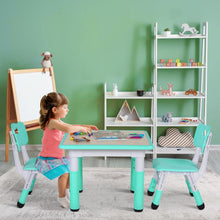 Höhenverstellbares Kindertisch-Stuhl-Set Minzgrün