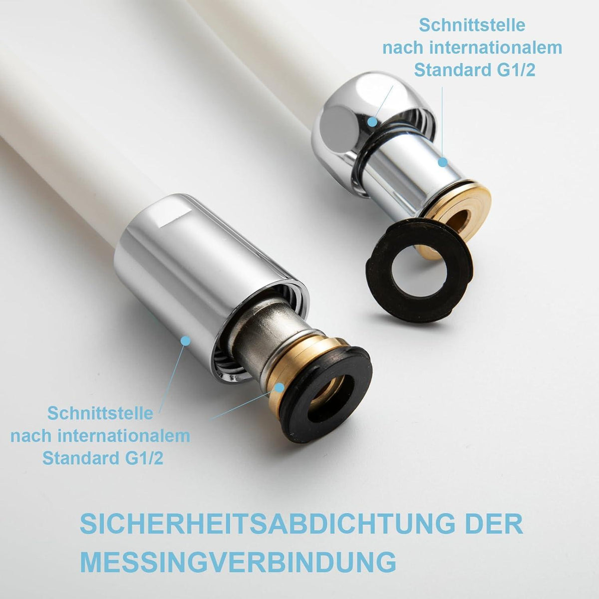 PVC Brauseschlauch 1,8m Hochdruck Duschschlauch Waschmaschine Ersatz