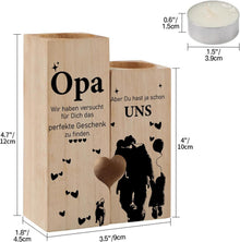 Herzform Kerzenständer Opa Geschenk - Geburtstag Weihnachten