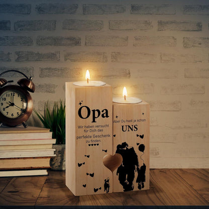 Herzform Kerzenhalter Opa Geschenk Ostern Vatertag Weihnachten