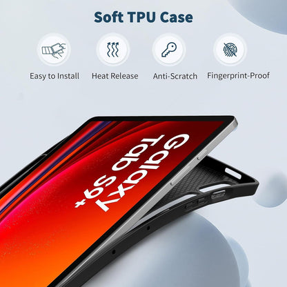 Samsung Galaxy Tab S9 FE+ Plus/S9 Plus 12,4 Zoll 2023 Hülle Slim PU Leder Schutzhülle Blau