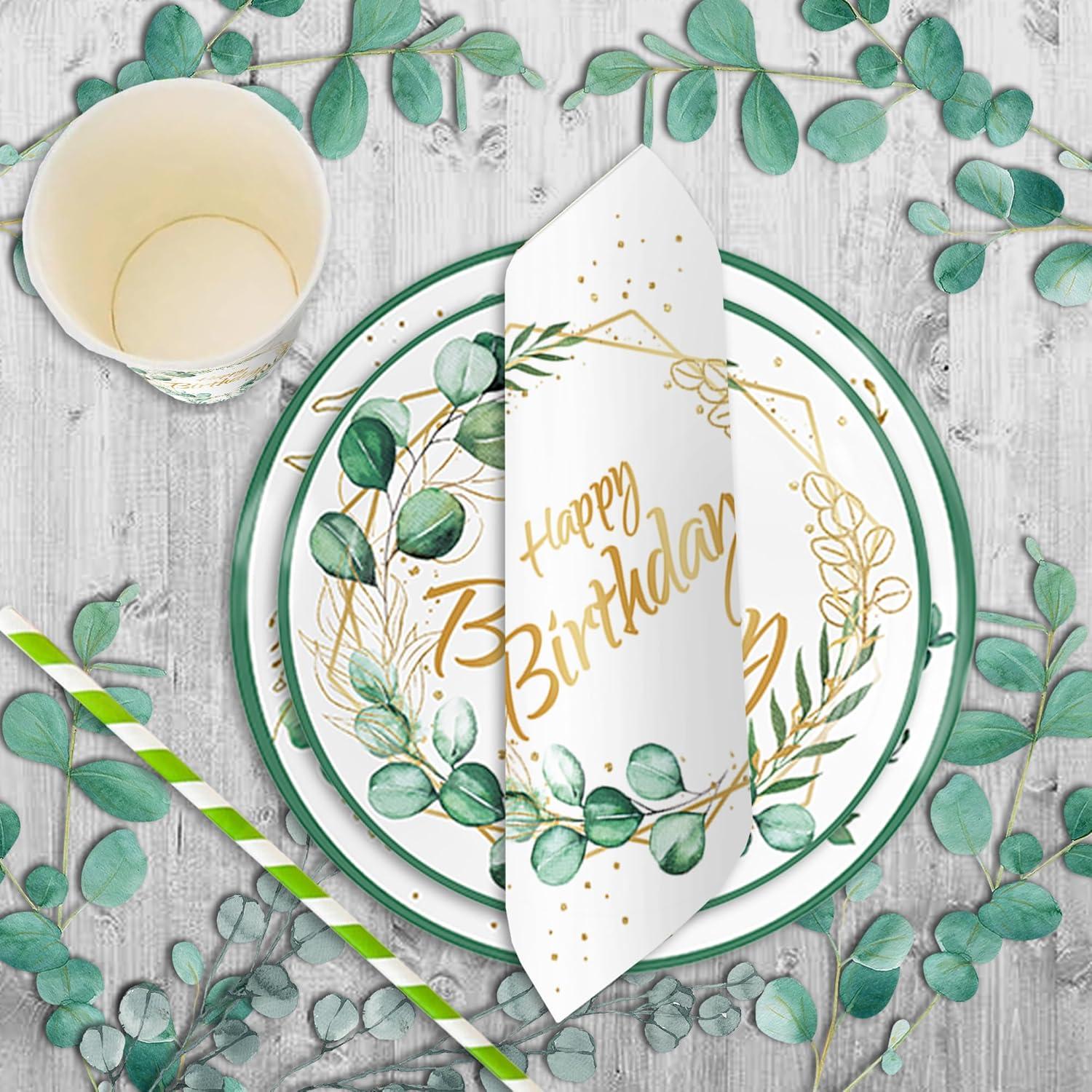 Einweggeschirr-Set Geburtstag Tischdeko Happy Birthday 100 Stück