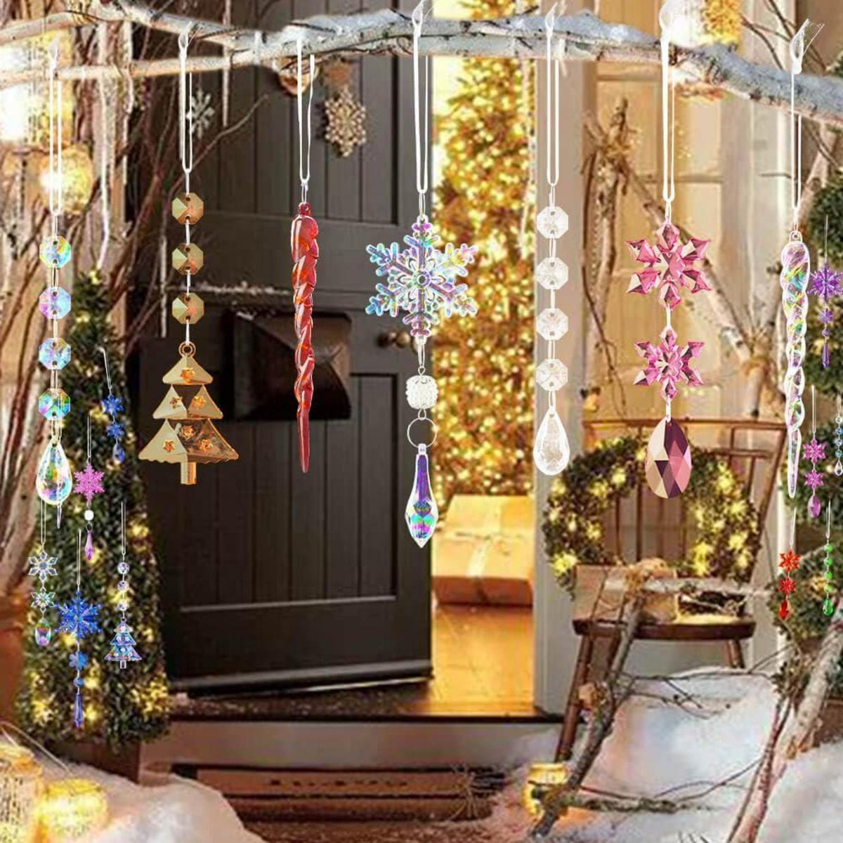 Weihnachtsbaumschmuck Kristall Anhänger 26 Stück Gold